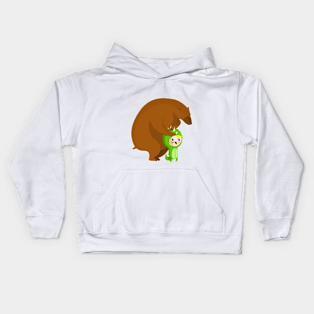 Bear hug Kids Hoodie by Stenev